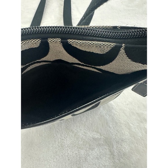 Coach Signature File Bag Black Gray Monogram Canvas Crossbody Messenger Bag - Picture 4 of 9